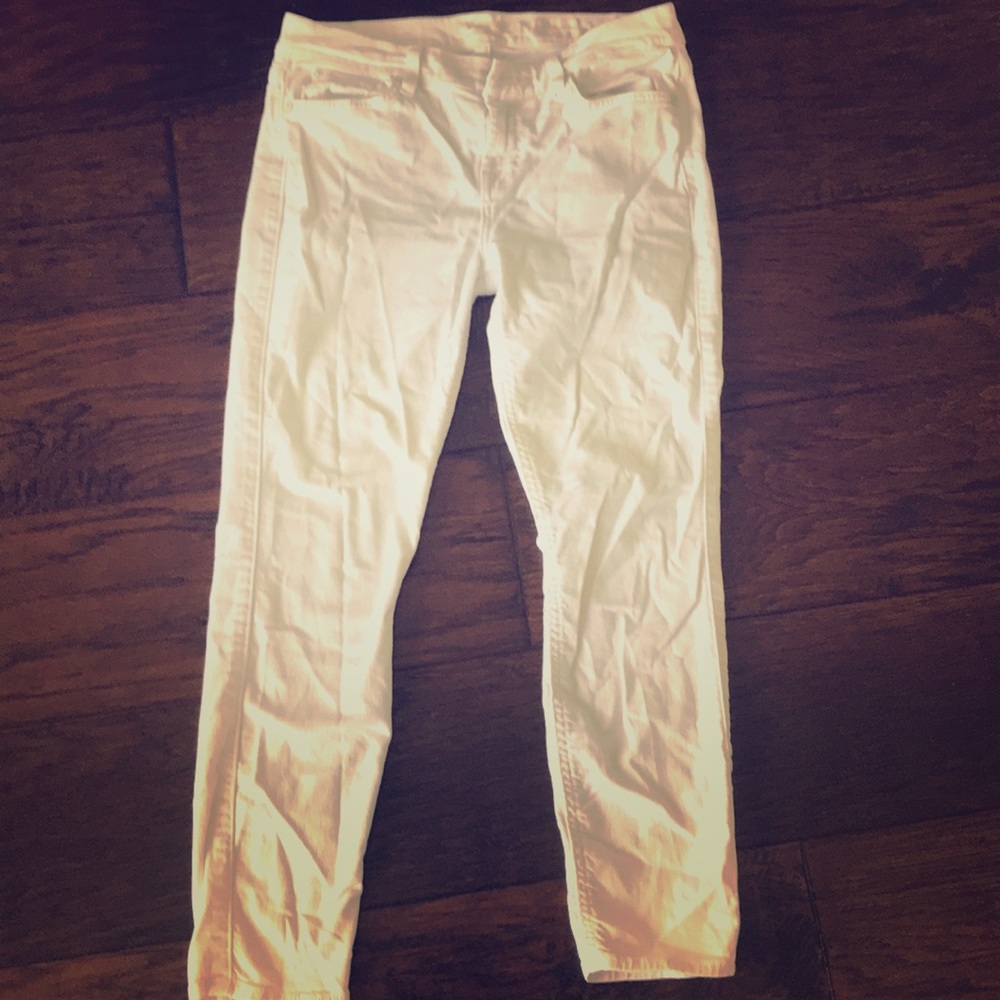 7 For All Mankind White skinny jeans